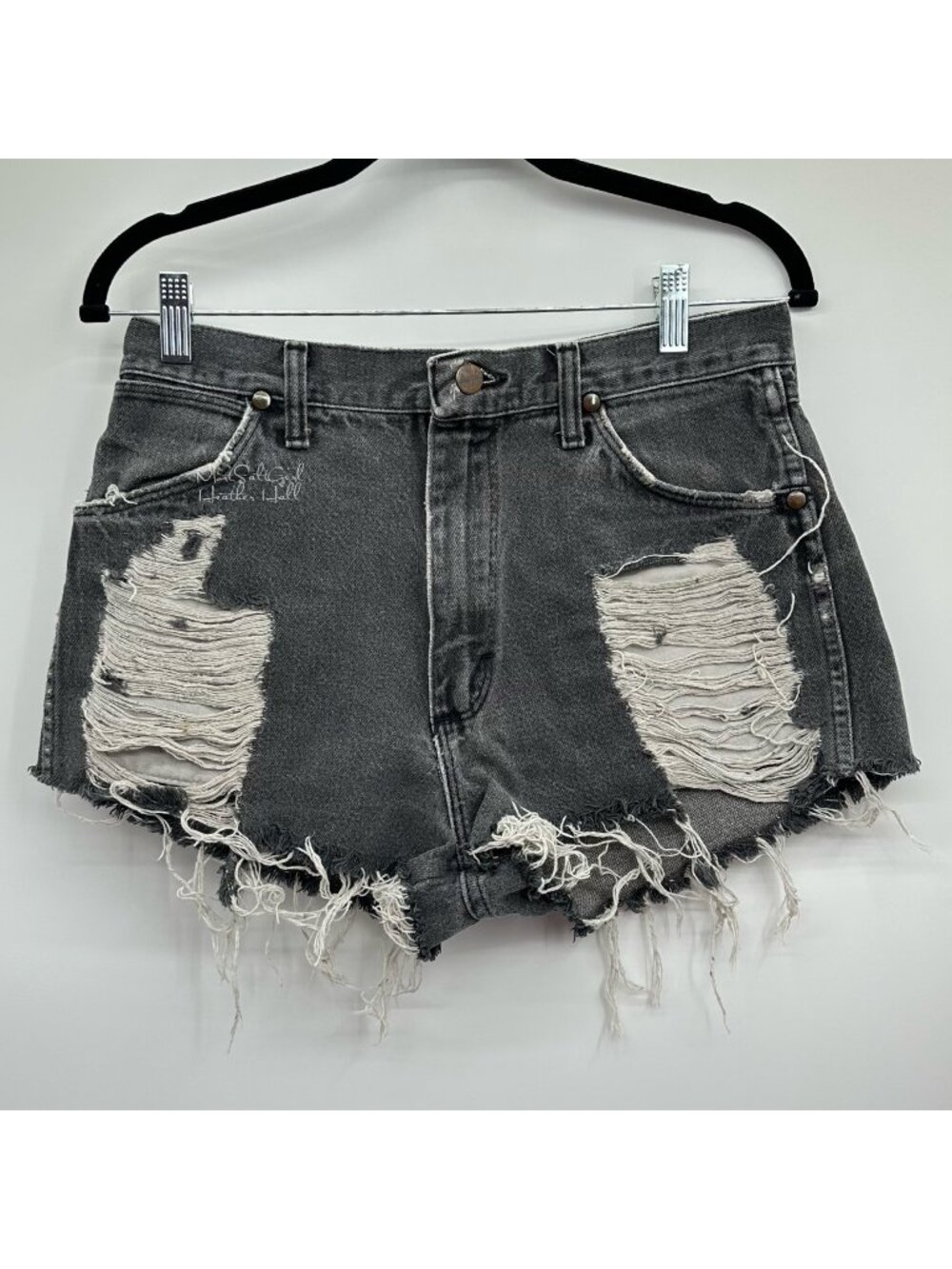 Furst of a Kind Upcycled Cut Off Western Cowgirl Ripped Distressed Shorts